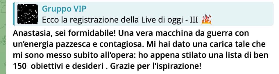 Messaggio: dalla live all'applicazione