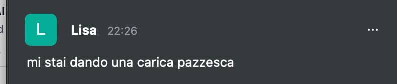 Messaggio di Lisa durante la live